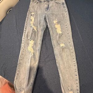 Tinseltown Blue Skinny Jeans Distressed Style